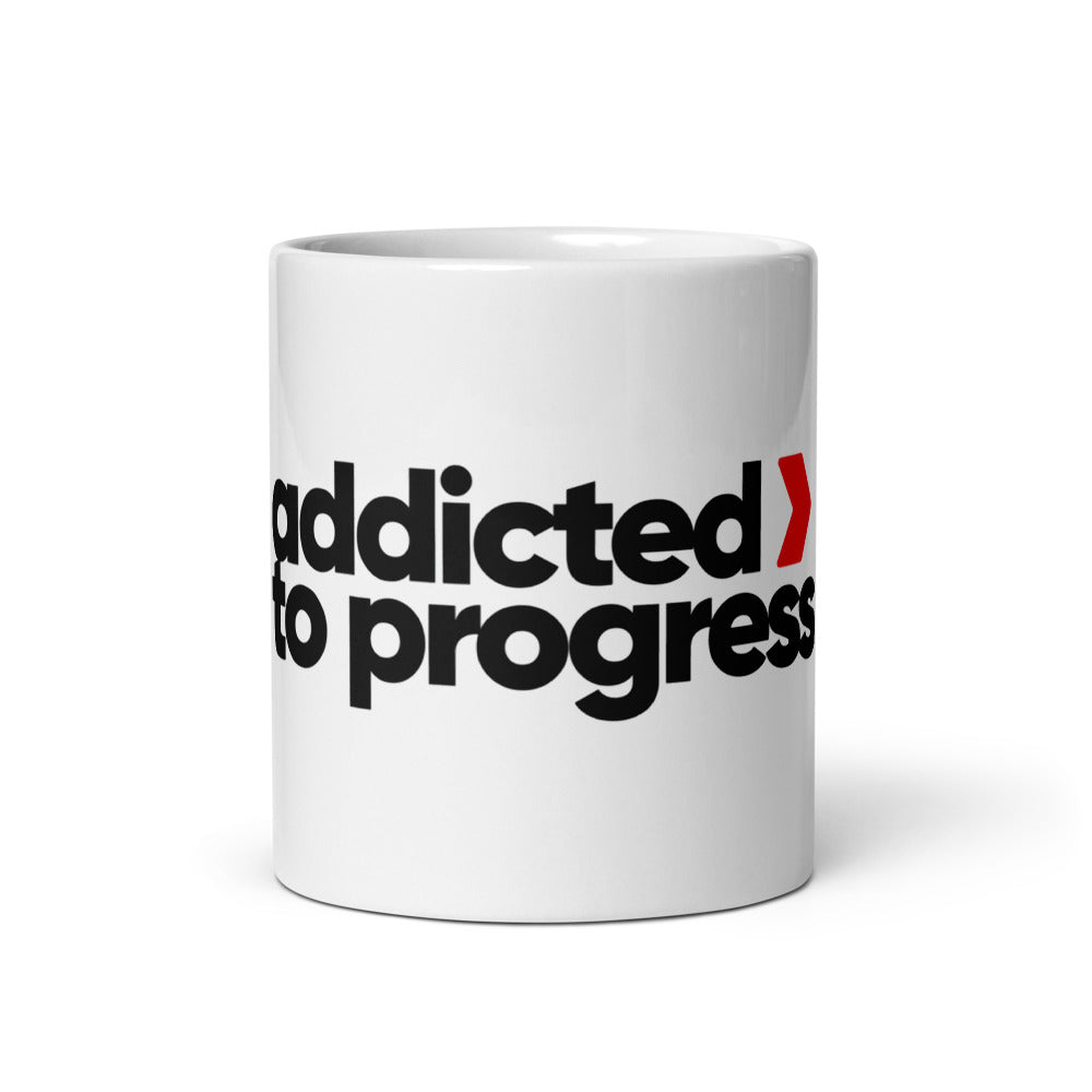 ATP White Glossy Mug – ADDICTED TO PROGRESS