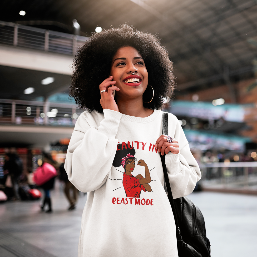 Women's Afro Hair Beauty In Beast Mode Sweatshirt