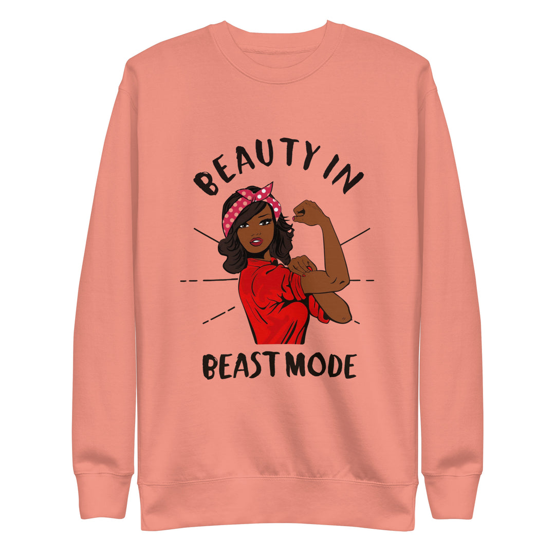 Women's Straight-Hair Beauty in Beast Mode Sweatshirt