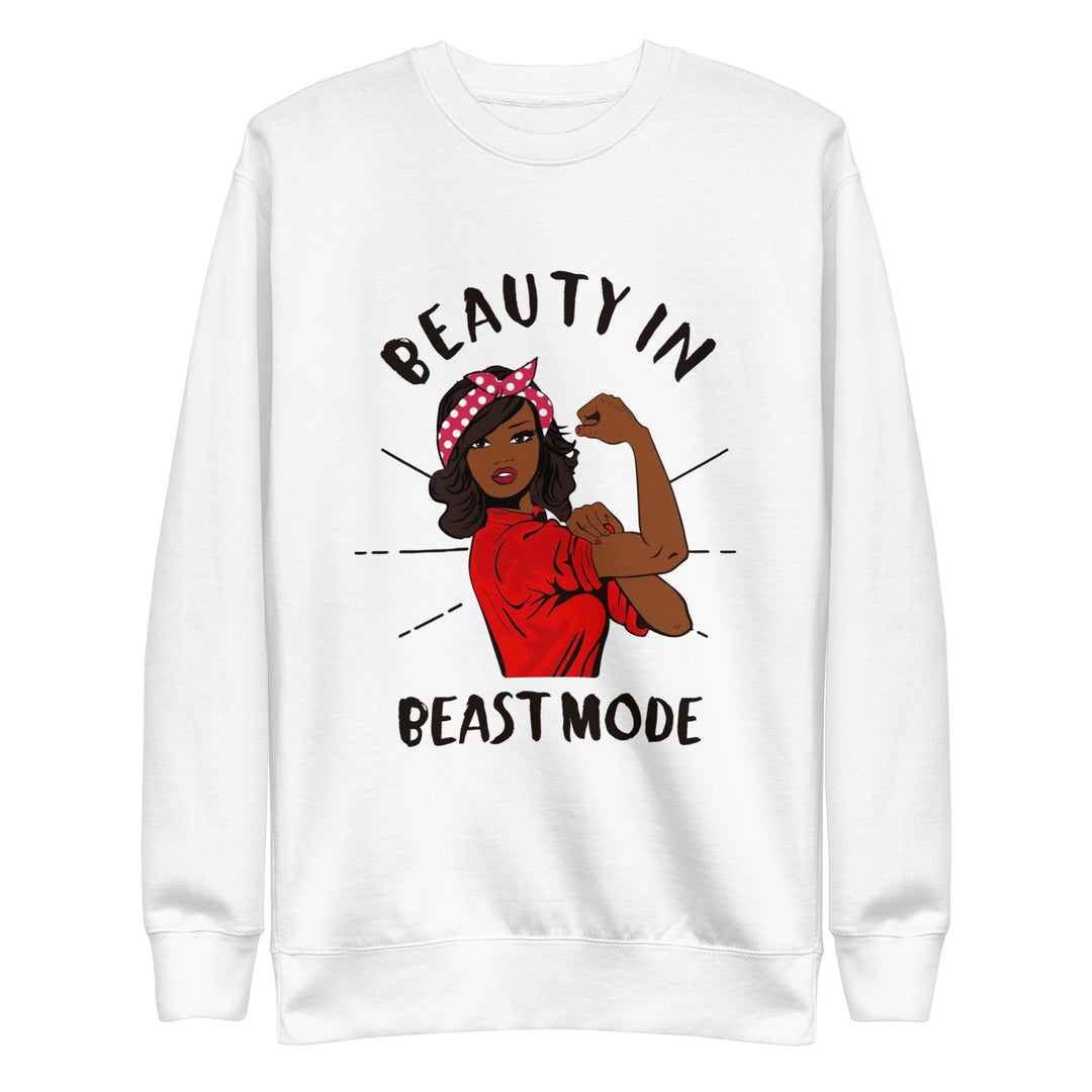 Women's Straight-Hair Beauty in Beast Mode Sweatshirt