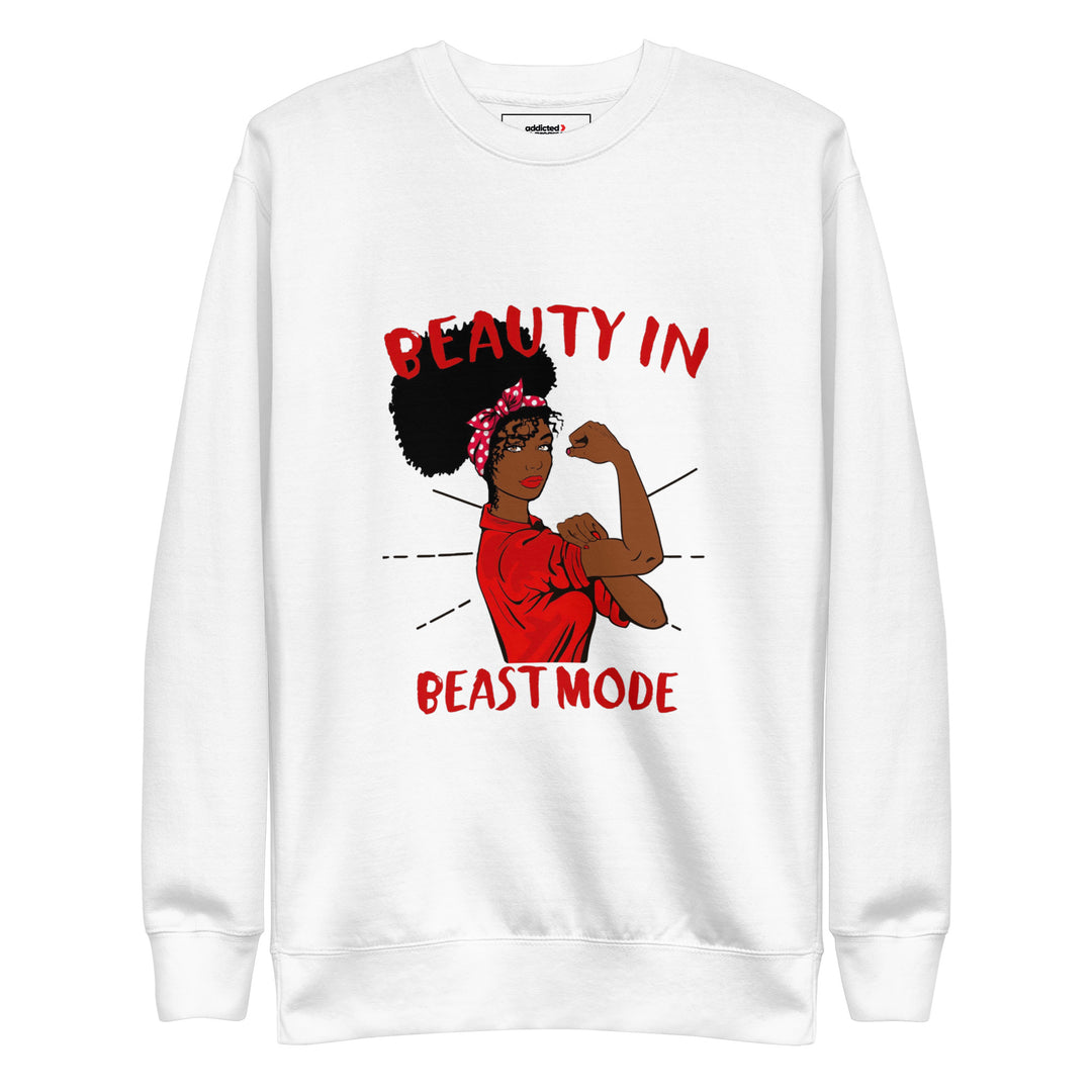 Women's Afro-Hair Beauty in Beast Mode Sweatshirt